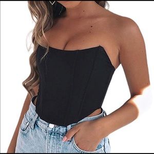 Black Corset Crop Top